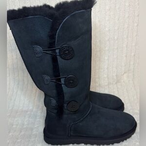 Ugg Australia Women’s Tall Bailey Button Triplet II Black Size 8